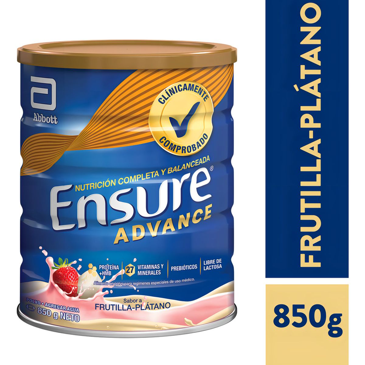 ABBOTT - Ensure Advance Frutilla - Plátano 850g Lata Suplemento Nutricional