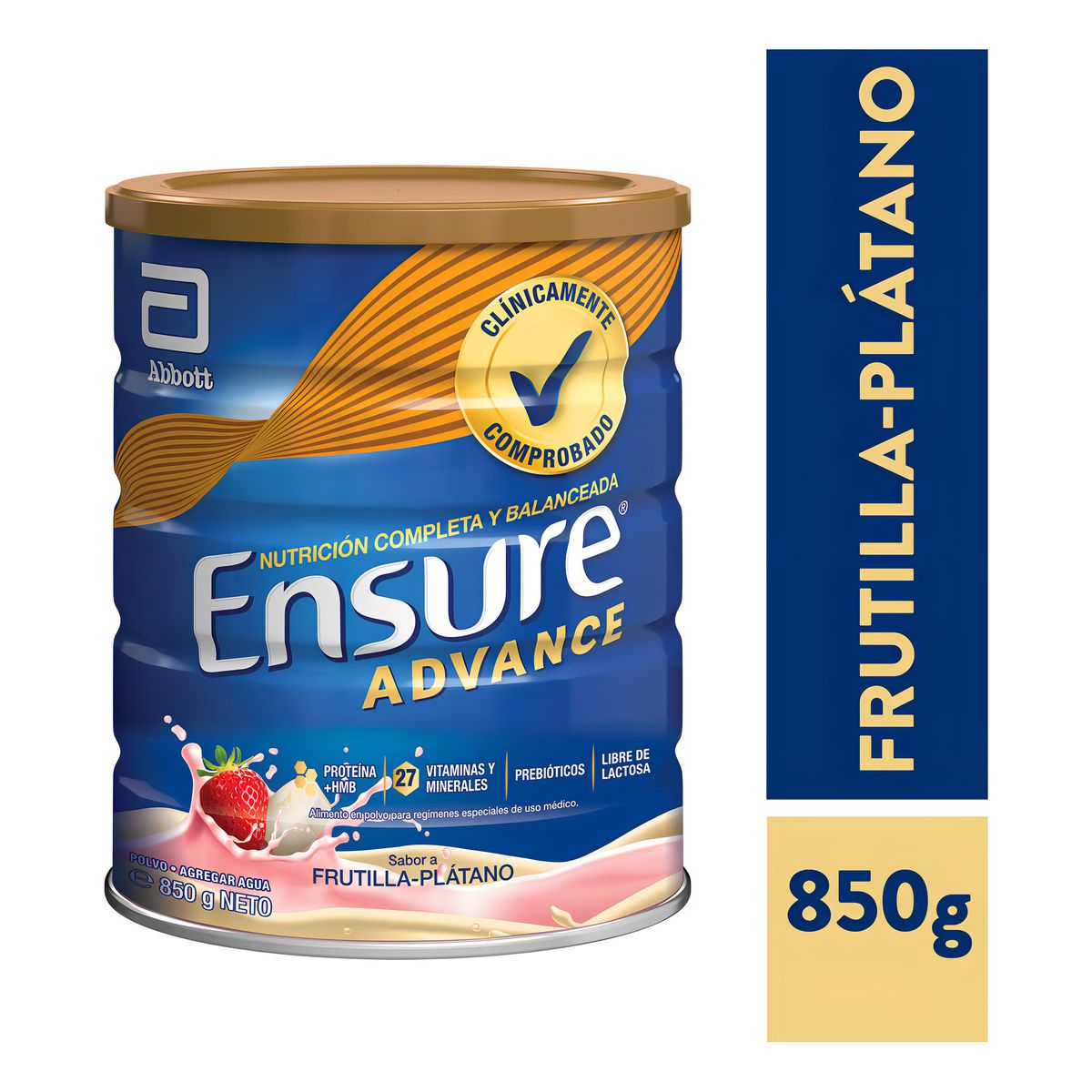 ABBOTT - Ensure Advance Frutilla - Plátano 850g Lata Suplemento Nutricional