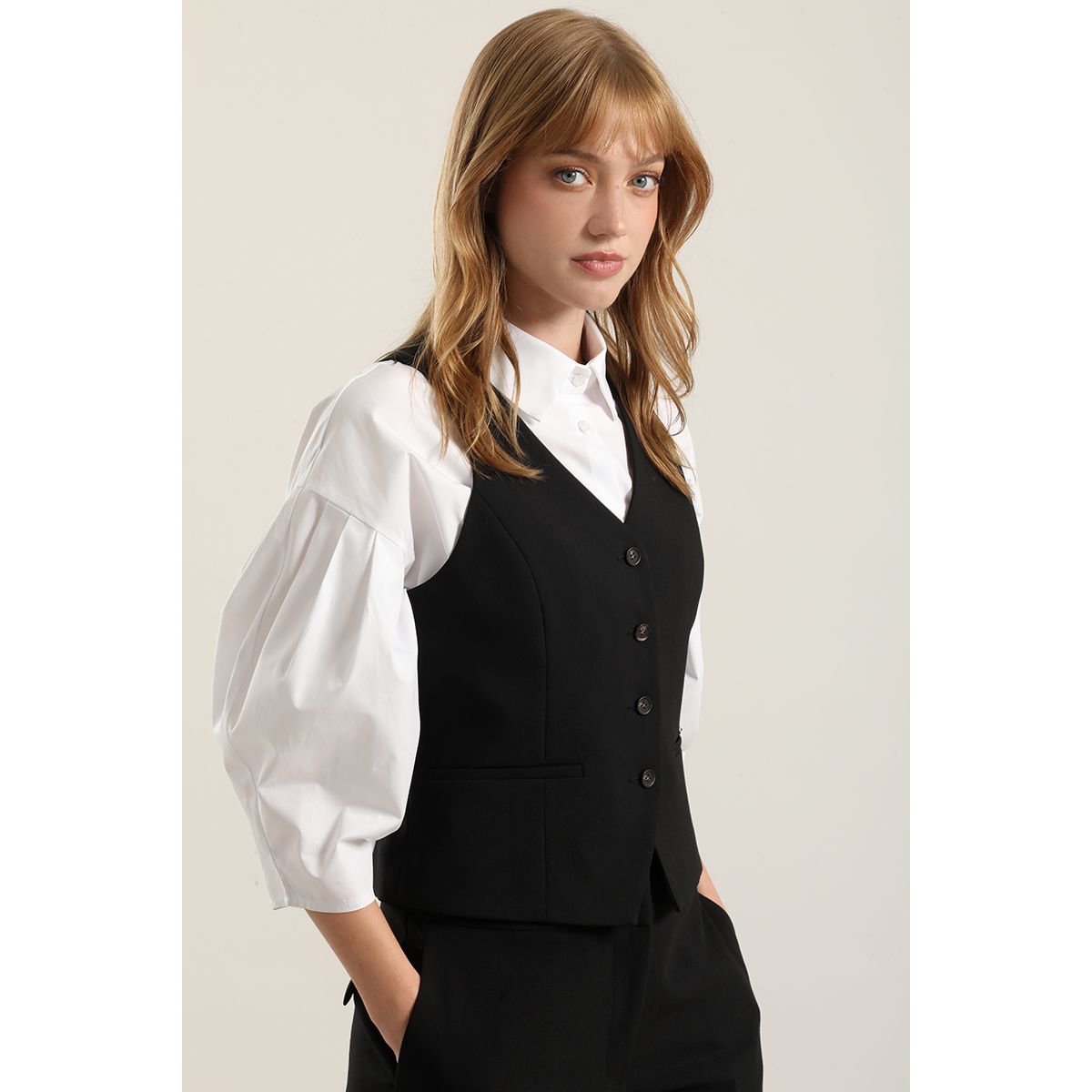 LIOLA - Chaleco sastre. negro Liola
