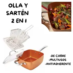 MOVI - Olla Sartén de cobre Multiuso y Antiadherente con accesorios