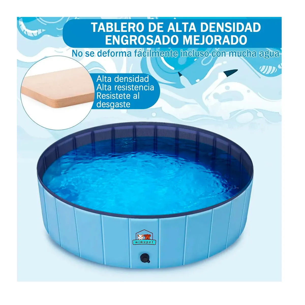 OFERTABKN - Piscina Plegable Para Mascotas Niños Pvc Resistente 120x30cm