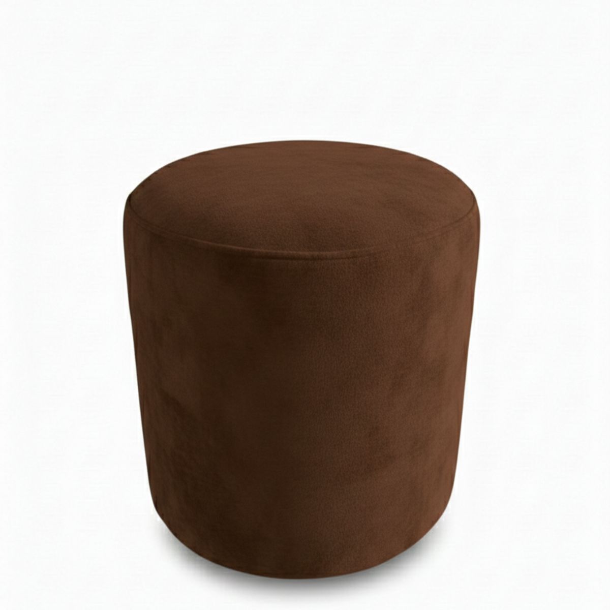 MUEBLES NEW - PUFF REDONDO CHOCOLATE FELPA