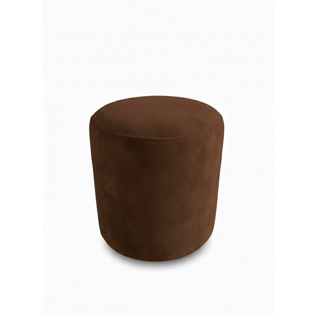 MUEBLES NEW - PUFF REDONDO CHOCOLATE FELPA