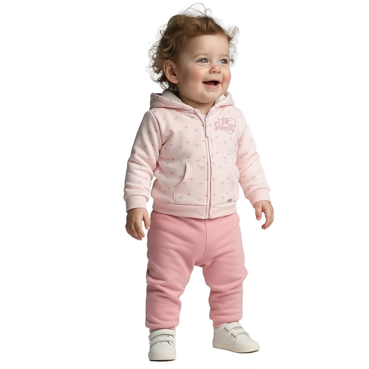 EXCEPTION - Conjunto Polerón y Pantalón Buzo Franela Bebé Niña Exception