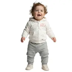 EXCEPTION - Conjunto Polerón y Pantalón Buzo Franela Bebé Niña