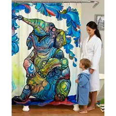 GENERICO - Juego de Cortina de Baño Tela Género + Forro Impermeable