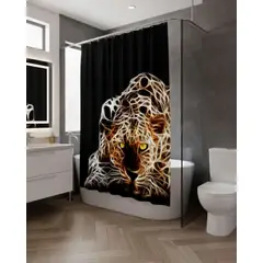 GENERICO - Juego de Cortina de Baño Tela Género + Forro Impermeable