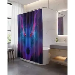 GENERICO - Juego de Cortina de Baño Tela Género + Forro Impermeable