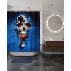 GENERICO - Juego de Cortina de Baño Tela Género + Forro Impermeable