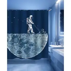 GENERICO - Juego de Cortina de Baño Tela Género + Forro Impermeable