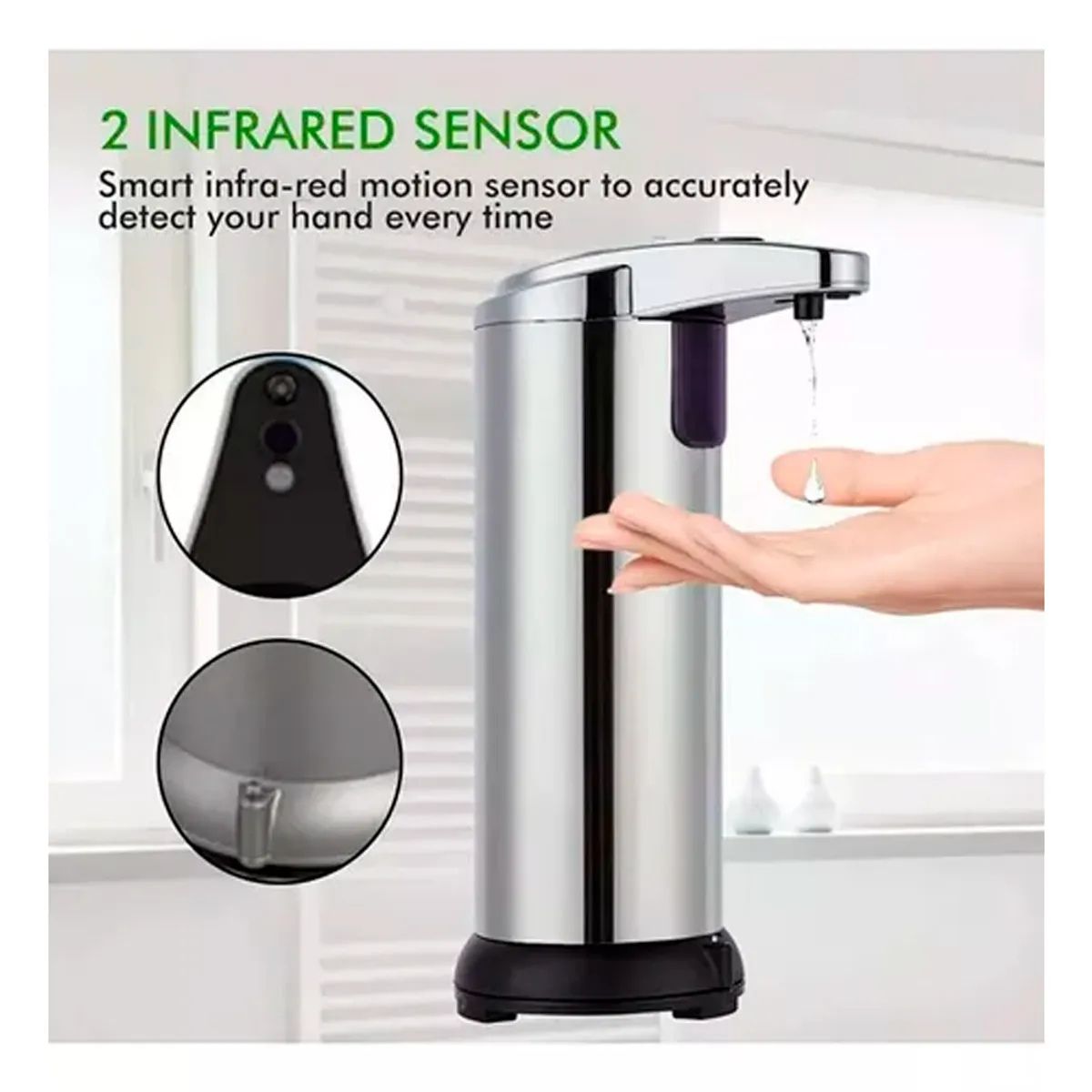 IRM - Dispensador de jabon Automatico Metalico con Sensor
