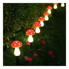 GENERICO - Estacas de Honguitos 12,5 m Solares - 20 Honguitos / Luz Cálida / IP65