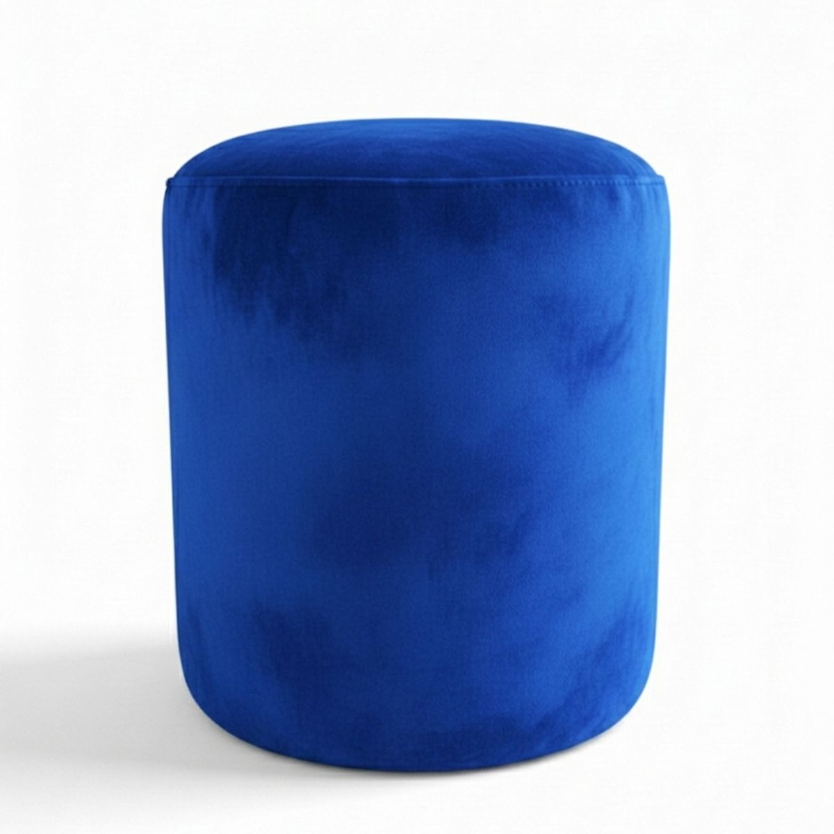 MUEBLES NEW - PUFF REDONDO AZUL FELPA