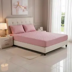 GENERICO - Funda Protectora Cubre Colchón King + 2 Fundas De Almohada - Rosa - King