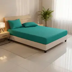 GENERICO - Funda Protectora Cubre Colchón King + 2 Fundas De Almohada - Turquesa - King