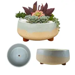 GENERICO - Macetero Martina Verde - Amarillo Paila 16cm diametro