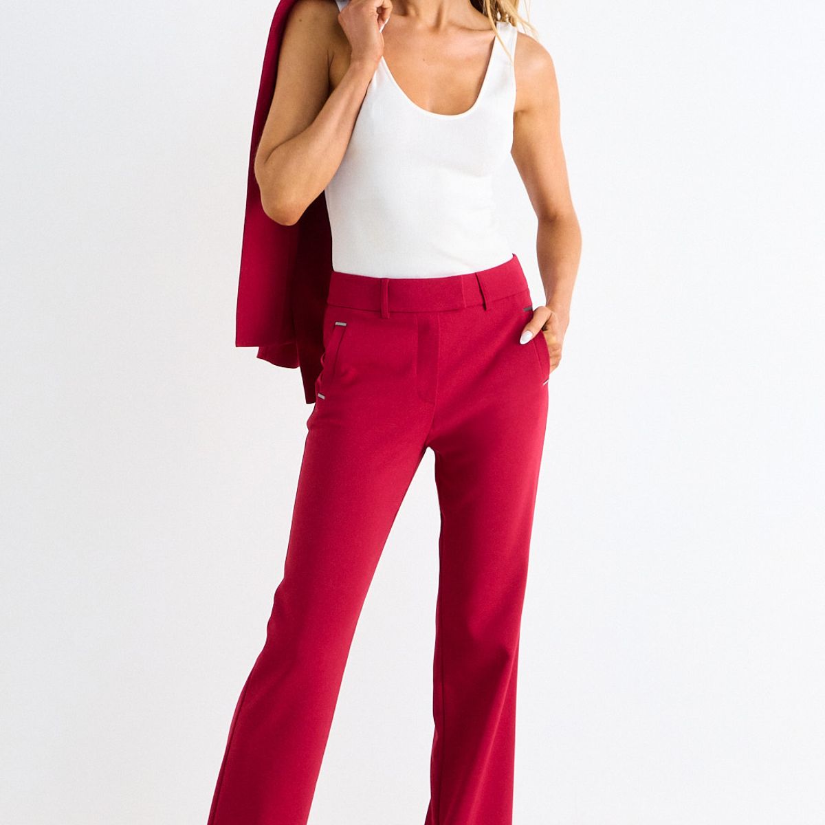 ASH - Pantalon Recto Mujer Rojo Ash