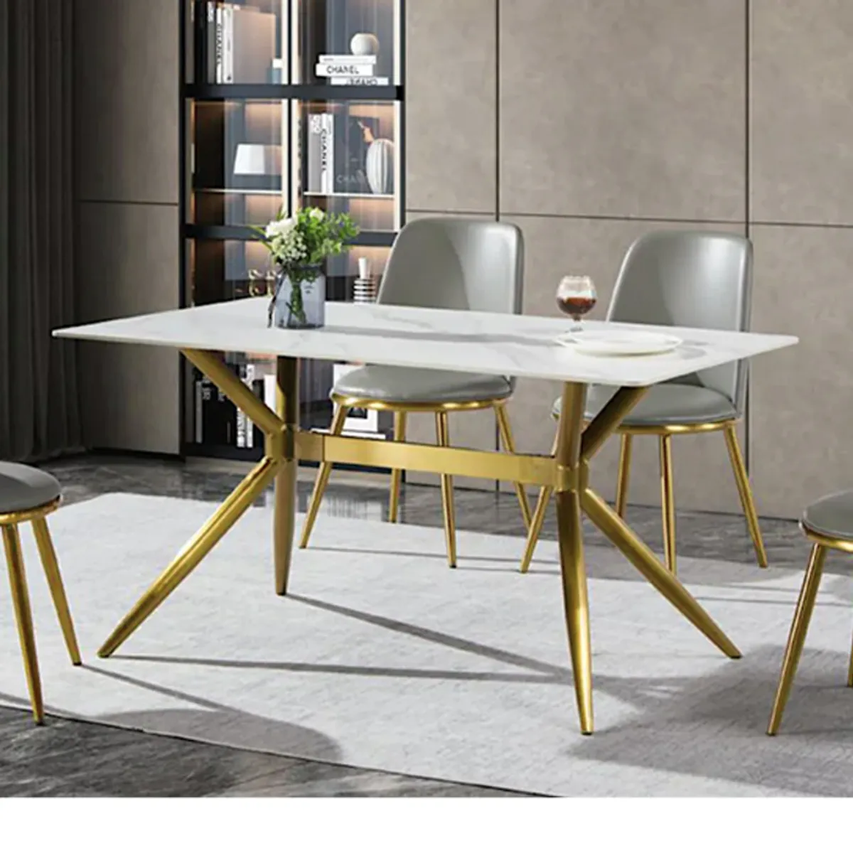 MSA MUEBLES SANTA ANA - Mesa Comedor Rectangular Lifecas Gold