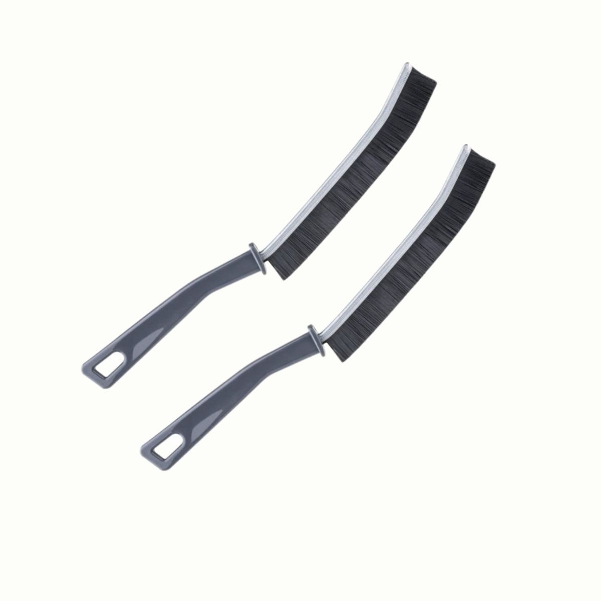 GENERICO - Cepillo Cerdas Duras Limpieza Orillas Ranuras Pack 2 Esquina Negro