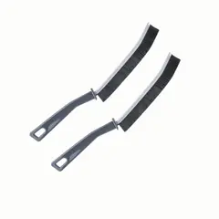 GENERICO - Cepillo Cerdas Duras Limpieza Orillas Ranuras Pack 2 Esquina Negro