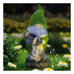 GENERICO - Estatua Duende Luz Hada - Resina Luz Cálida IP65