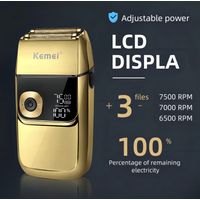 Afeitadora Inalámbrica KM-2028 Dorada Carga USB Metal Premium