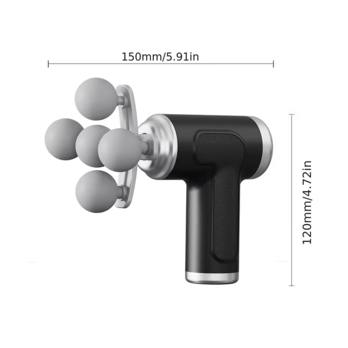 GENERICO - Pistola de Masaje Muscular Fascial DH-780 - 6 Velocidades + 10 Cabezales Intercambiables
