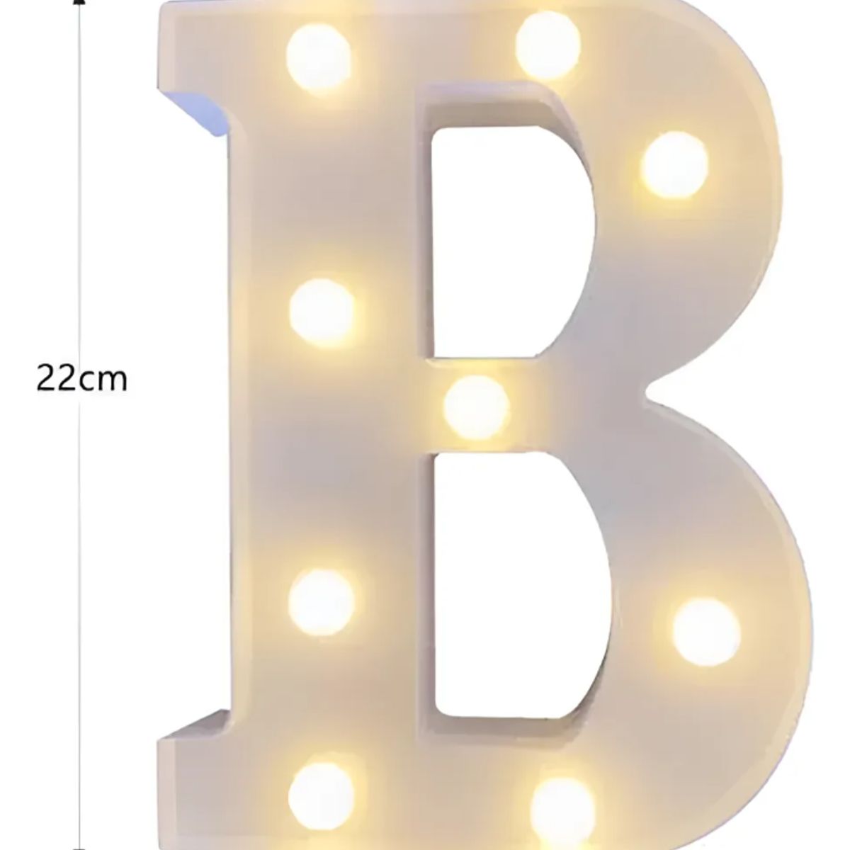 GENERICO - Letra B Luminosa Decorativa Con Luces Led 22cm