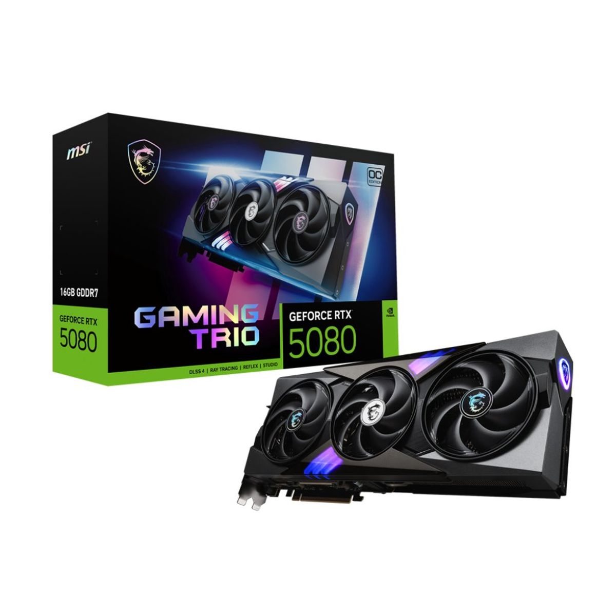 MSI - Tarjeta de Video MSI Nvidia GeForce RTX 5080 GAMING TRIO OC, 16GB GDDR7, 256-bit, PCI-e Gen 5
