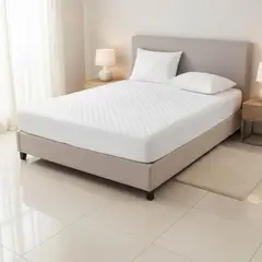 GENERICO - Cubre Colchón Protector De 2 Plazas + 2 Fundas De Almohada - Blanco - 2 Plazas