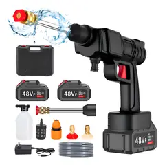 GENERICO - Pulverizador Hidrolavadora Alta Presión Inalámbrica + 2 Baterías Negro 50 Hz/60 Hz