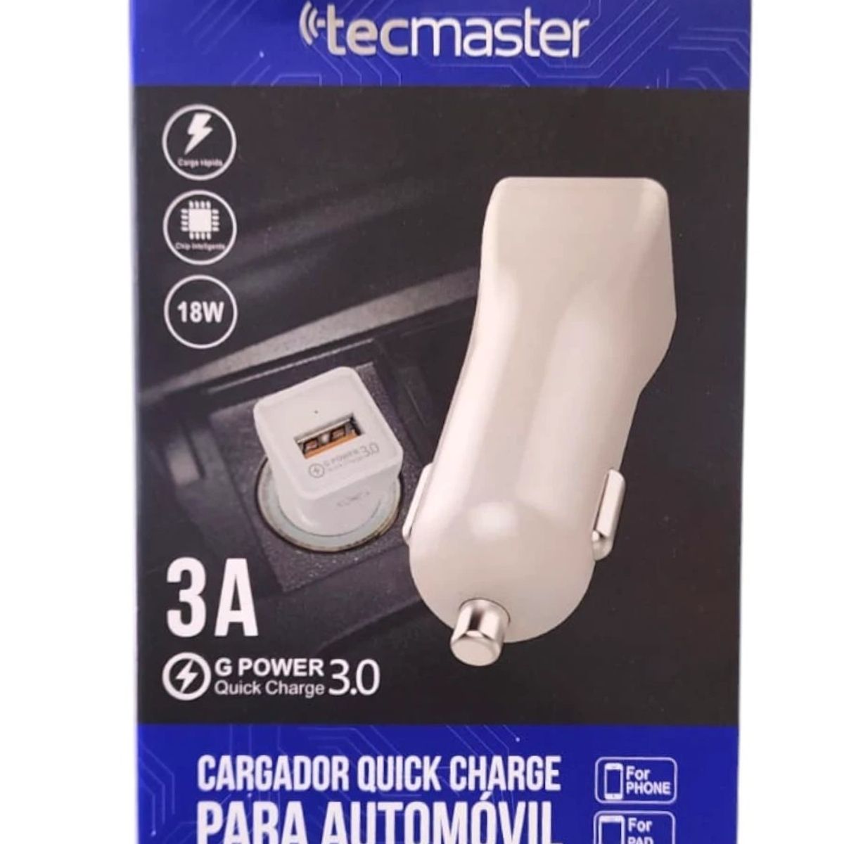 TECMASTER - ARGADOR DE AUTO TECMASTER USB-A