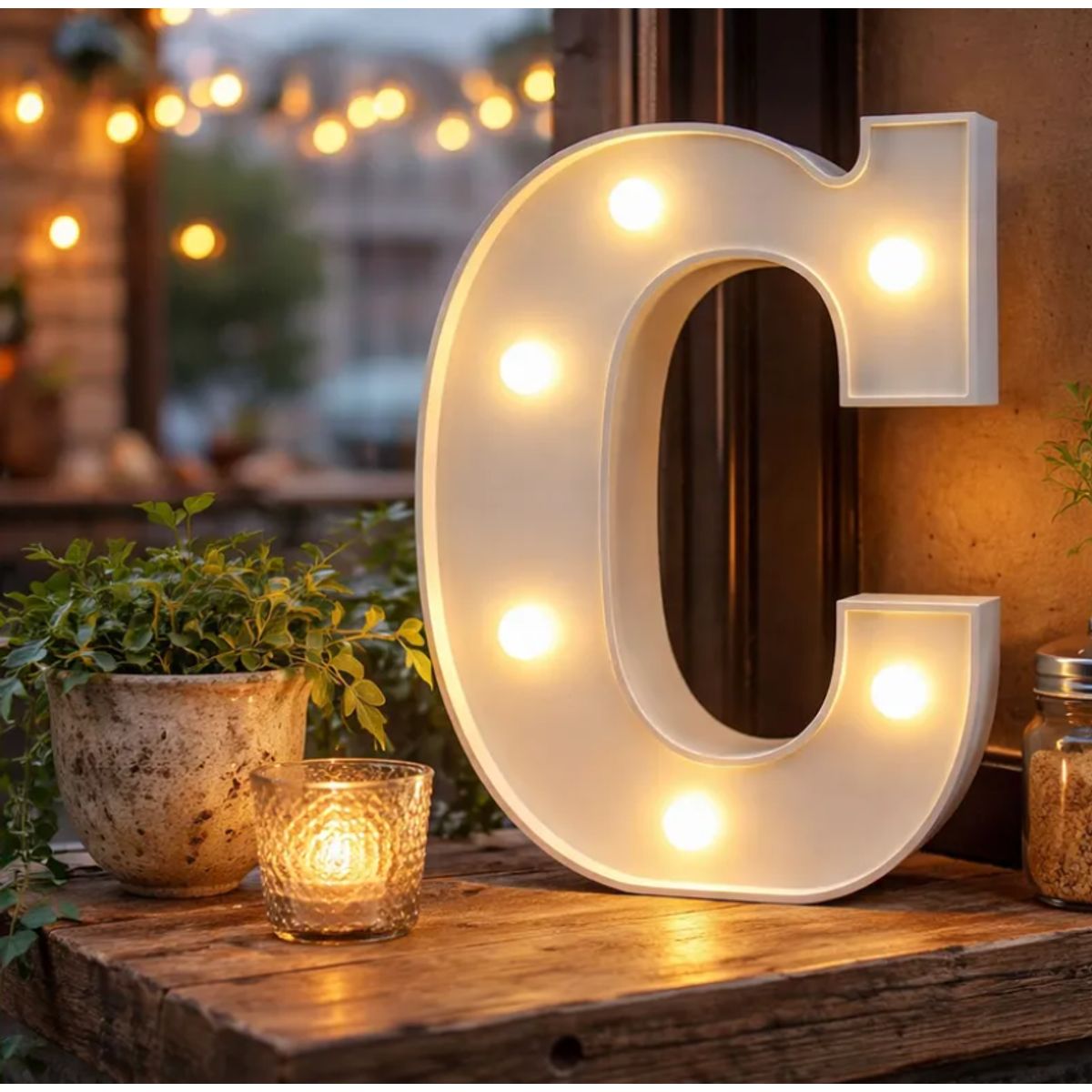 GENERICO - Letra C Luminosa Decorativa Con Luces Led  22cm