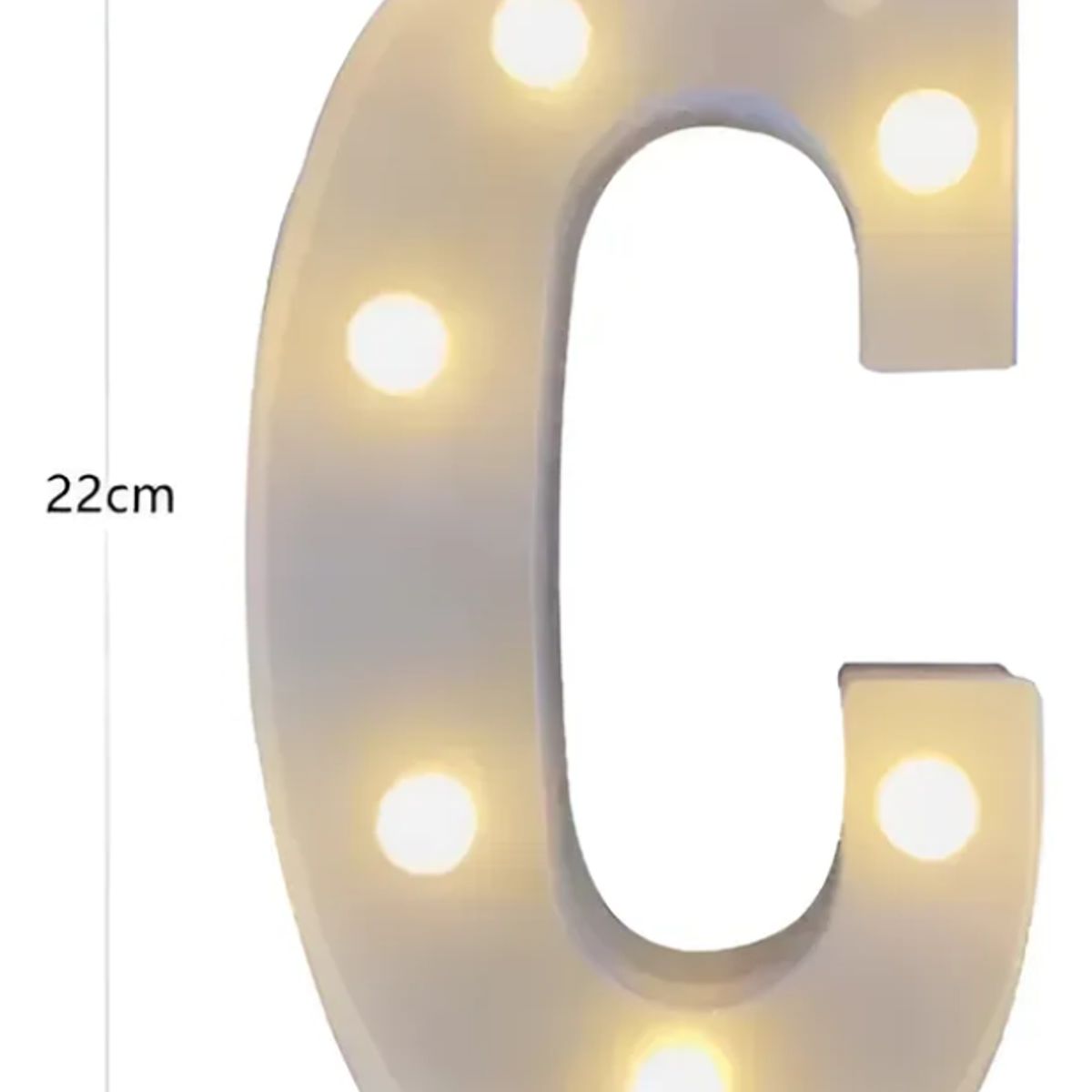 GENERICO - Letra C Luminosa Decorativa Con Luces Led  22cm