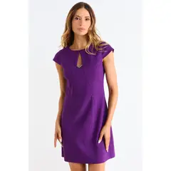 ASH - Vestido Jumper Manga Corta Mujer Morado
