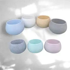 GENERICO - Pack 7 unidades Macetero Martina esfera S, colores surtidos 5,5 cm diametro x 5.3 cm.Alto.