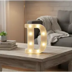 GENERICO - Letra D Luminosa Con Luces Led 22cm Decoración Fiesta Hogar