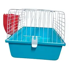GENERICO - Jaula Huron Raton Cuy Erizo Conejo 60x30x36 Premium Celeste Viajera