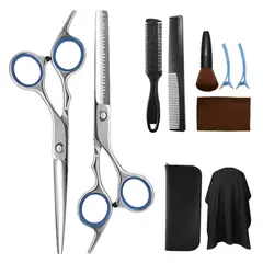 GENERICO - Kit De Tijeras Y Accesorios Para Peluquería 10 Unidades Negro