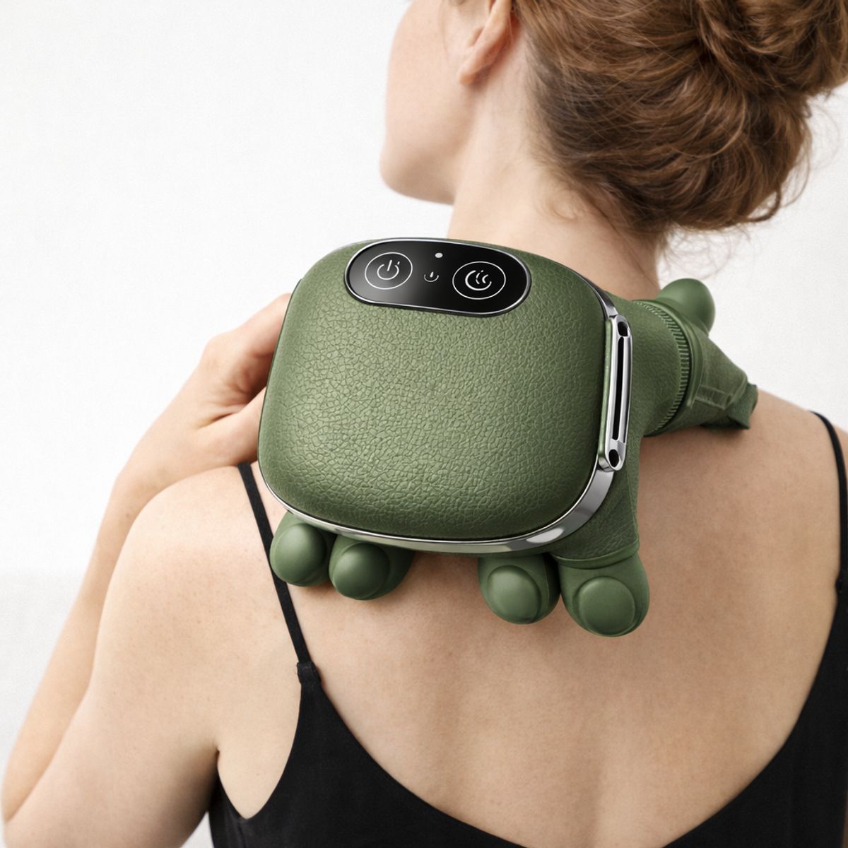 MOVI - Masajeador Eléctrico Portátil con Calor y Vibración Recargable para Cuello y Espalda