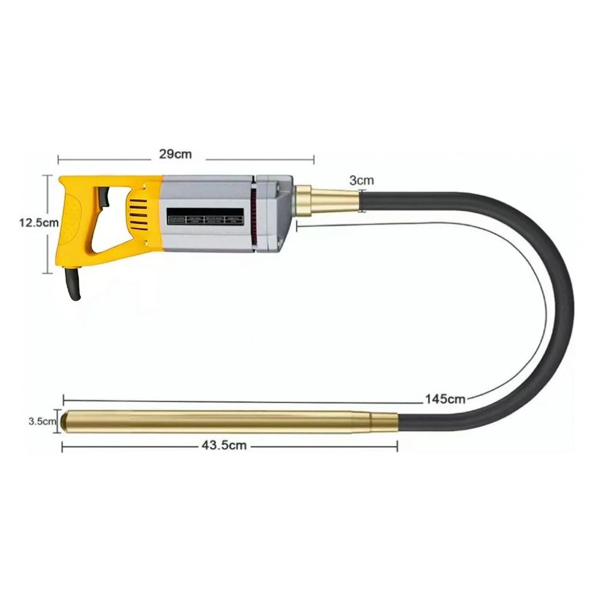 CEGRU - Vibrador Hormigón 1300w Sonda 1,5mtrs Línea Profesional