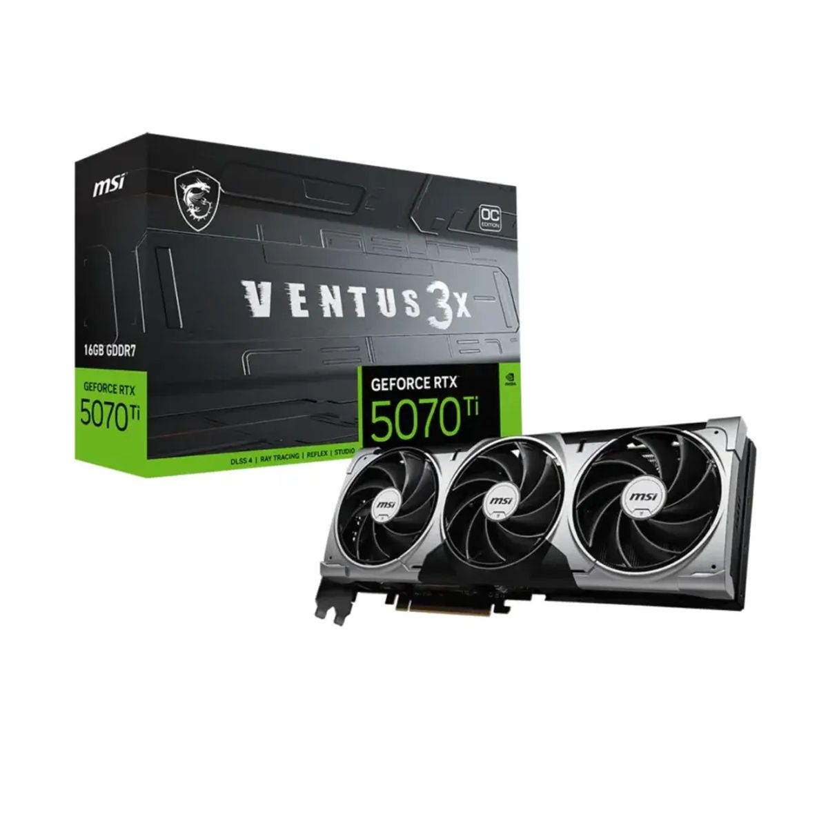 MSI - Tarjeta de Video MSI RTX 5070 Ti 16G VENTUS 3X OC GDDR7 PciE-5