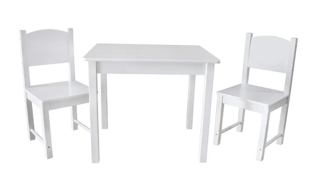 Mesa Infantil + 2 Sillas Blanco