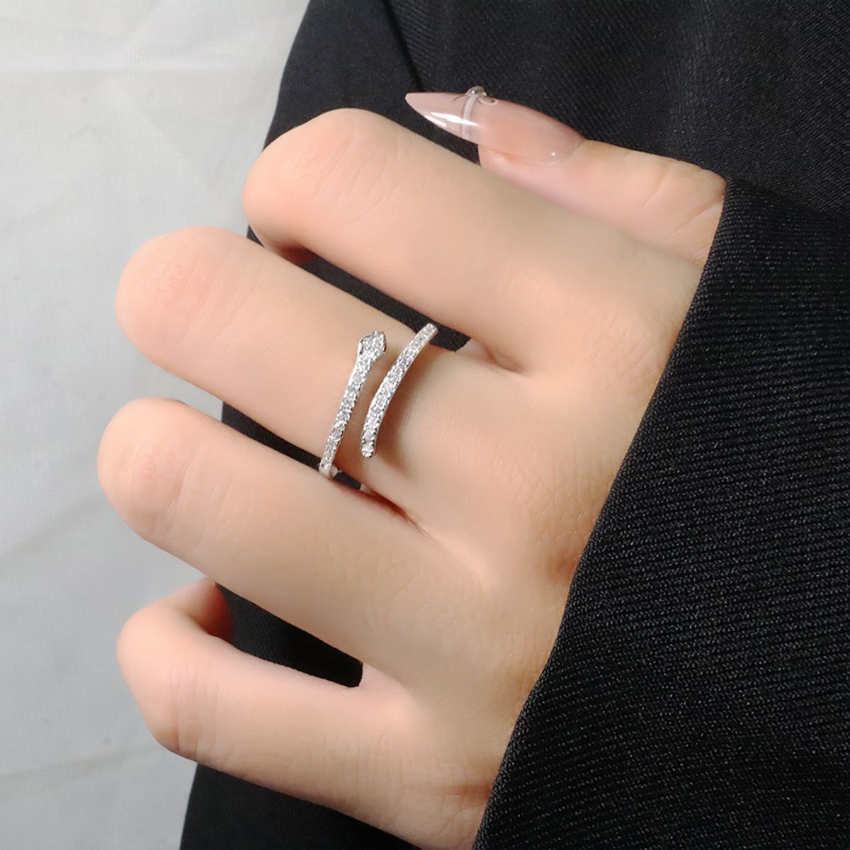 LUX JOYAS - Anillo Plata 925 Serpiente Brillito