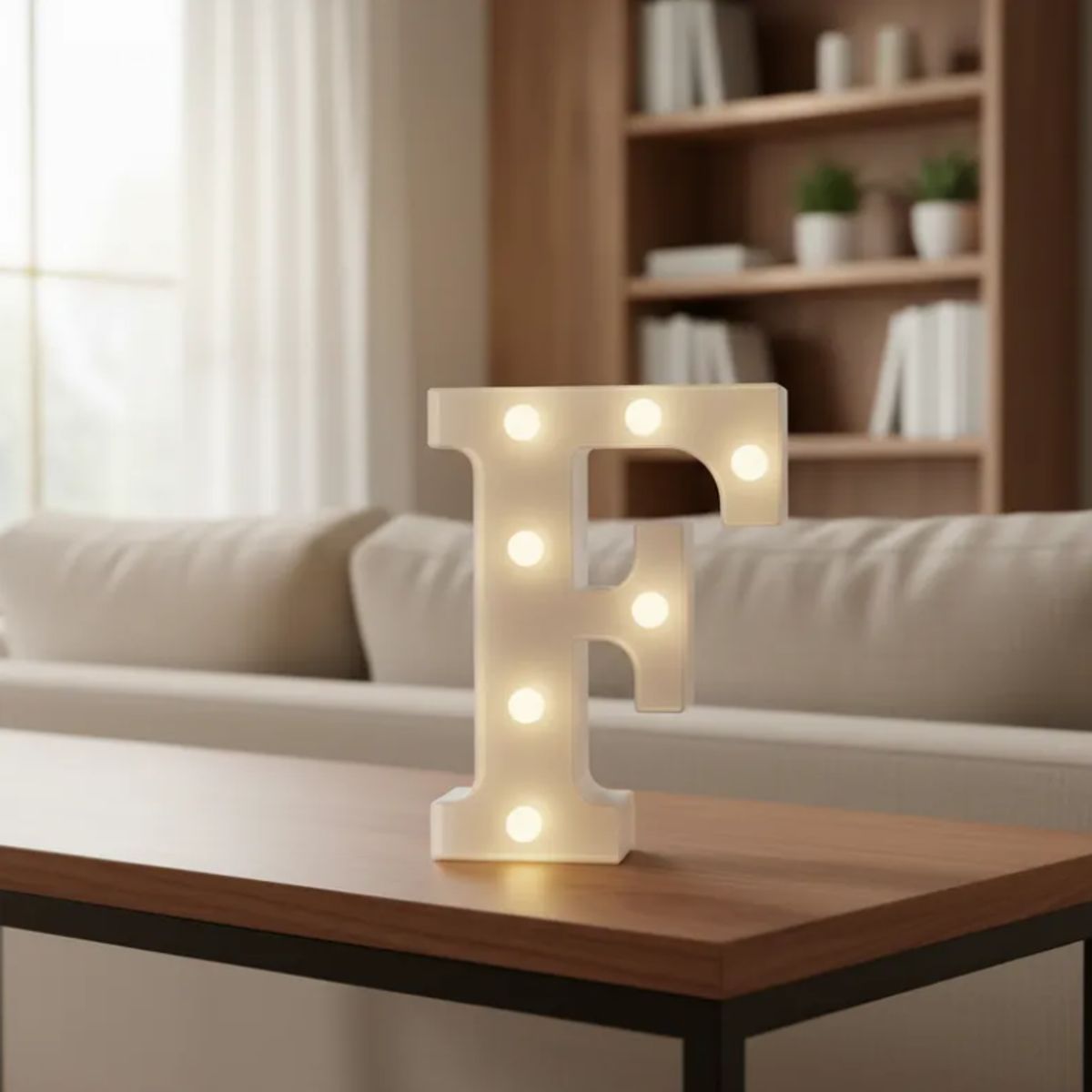 GENERICO - Letra F Luminosa Decorativa Con Luces Led 22cm