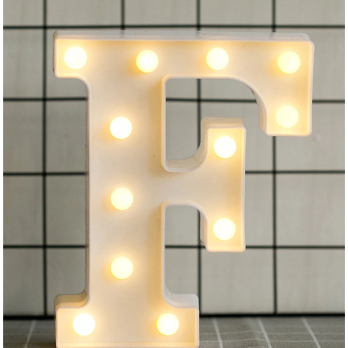 GENERICO - Letra F Luminosa Decorativa Con Luces Led 22cm