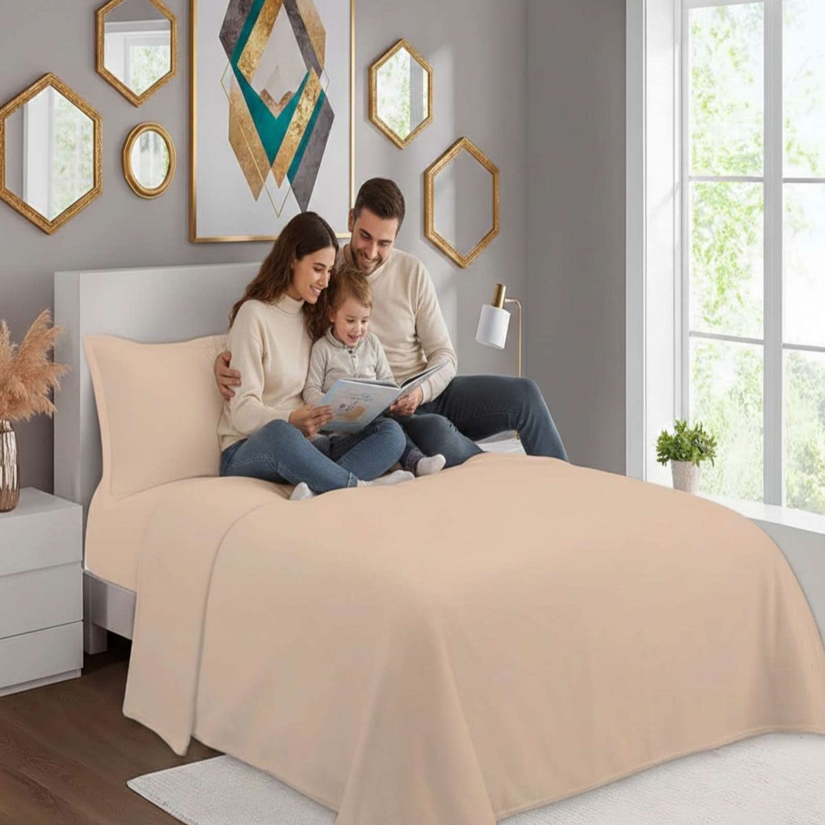 GENERICO - Juego de Sábanas Polar Premium Plaza y Media Térmicas Extra Suaves