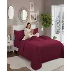 GENERICO - Juego de Sábanas Polar Premium 2 Plazas Térmicas Extra Suaves