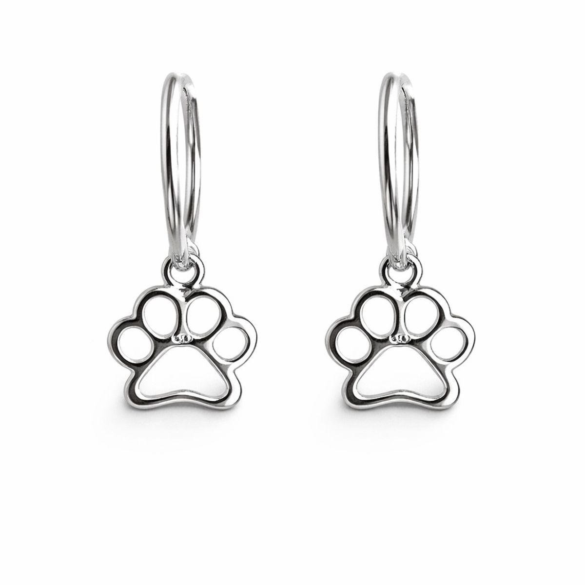 LK LUKSO - Aros Argolla Huellita Perrito en Plata Ley 925  