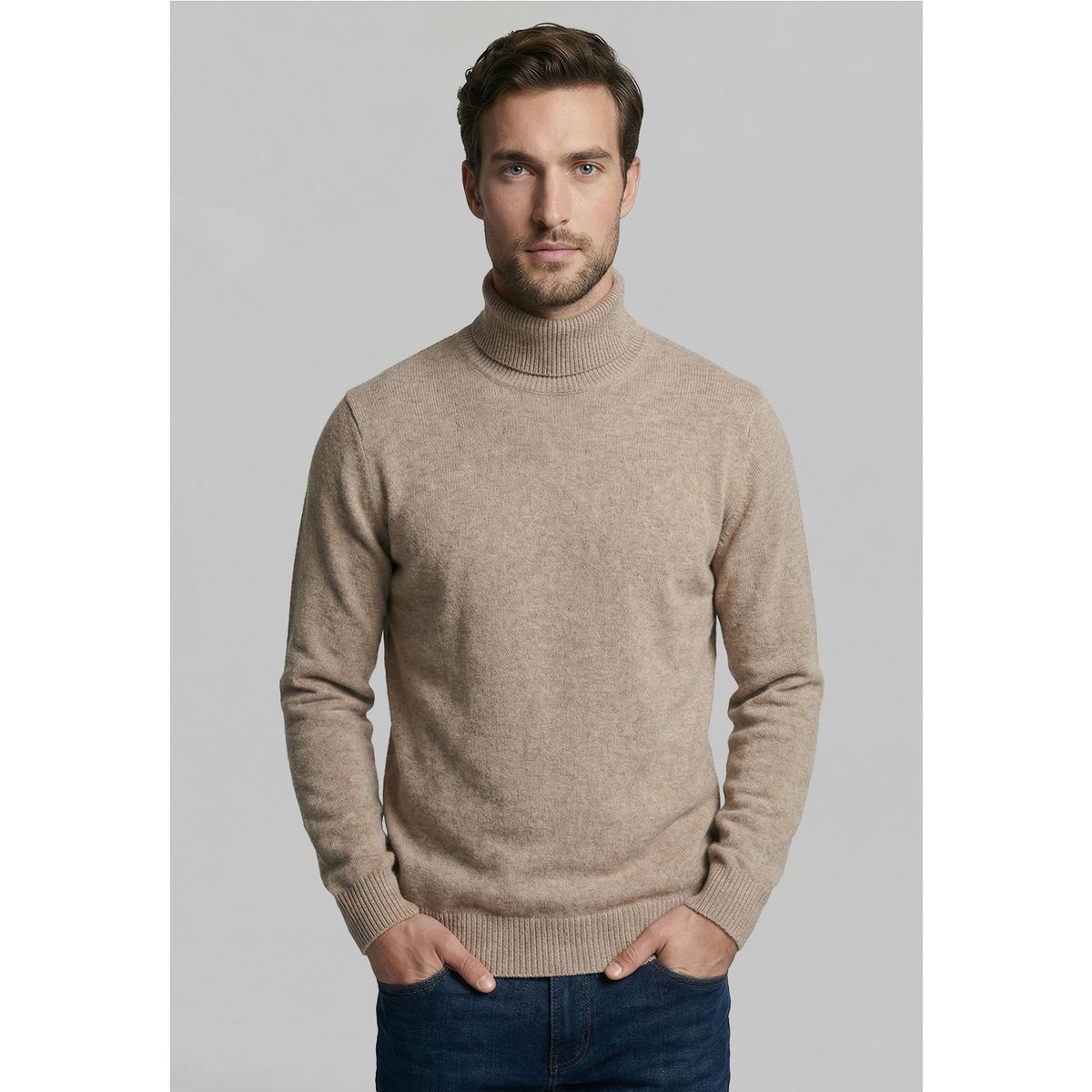 FEROUCH - Sweater Turtle Neck Dk Oyster Melange Ferouch